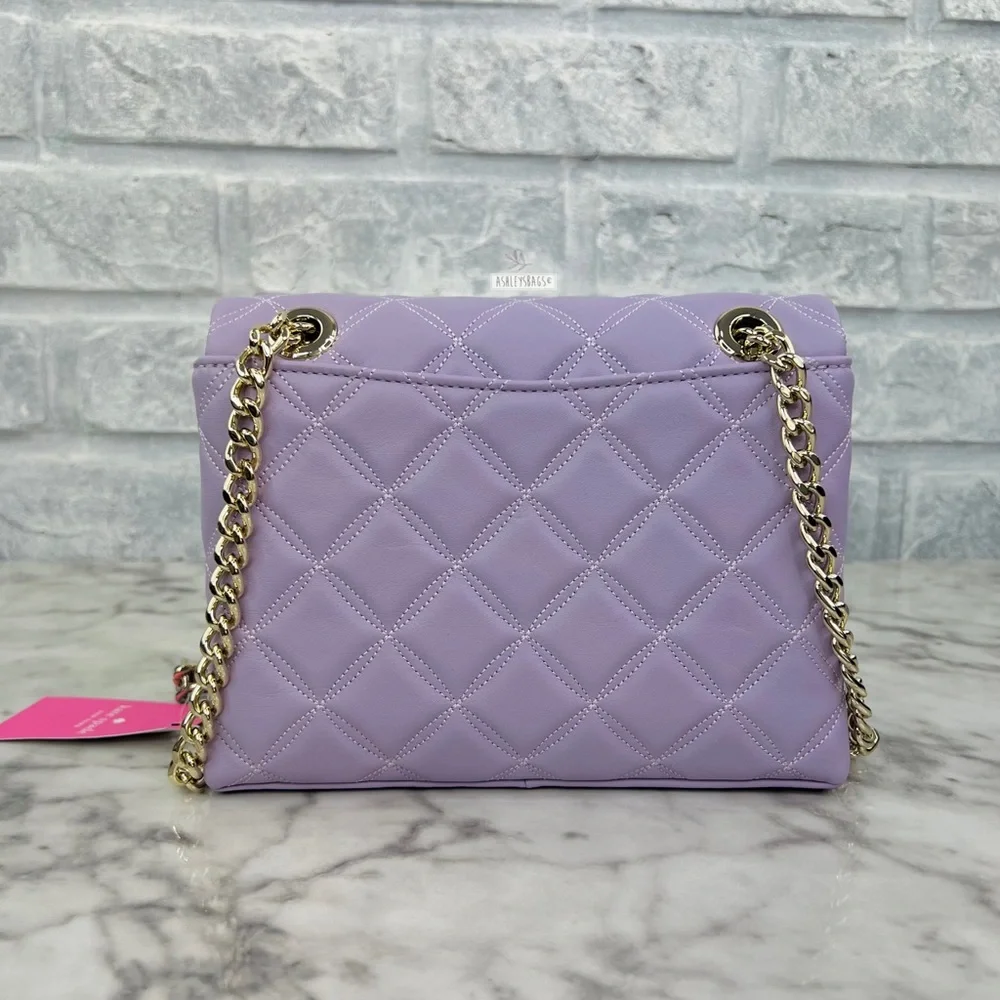 Kate Spade Natalia Small Flap Chain Shoulder Bag Crossbody In Lilac Frost